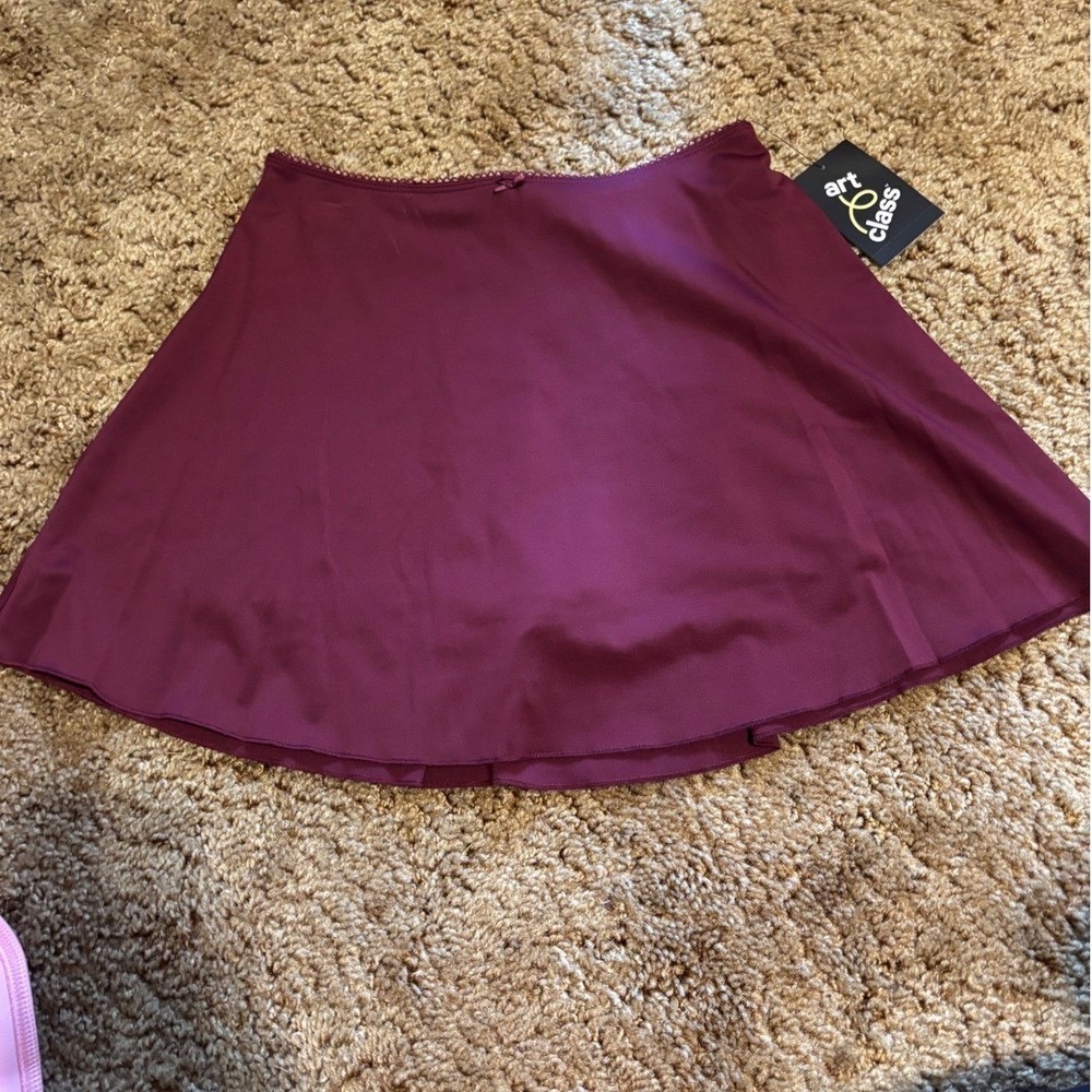 Art Class Girls Burgundy Skort Skate Skirt with Built-in Shorts Size L 10/12 NWT